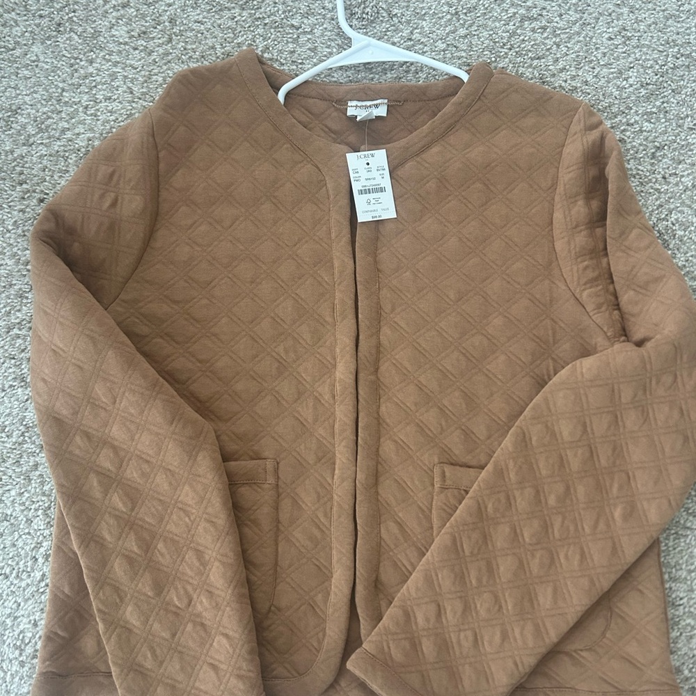Brown Quilted Jacket Jcrew Lady Jacket NWT Sz M